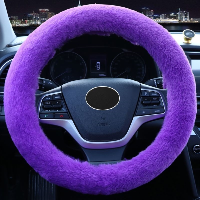 Husă pluș pentru volan, universală, set de trei piese cu husă pentru schimbător și frână de mână, pentru iarnă, Shengmu