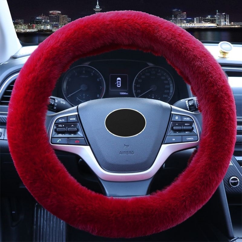 Husă pluș pentru volan, universală, set de trei piese cu husă pentru schimbător și frână de mână, pentru iarnă, Shengmu