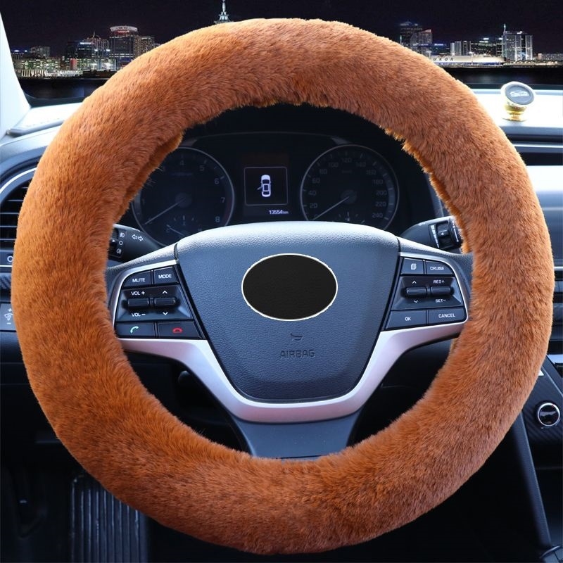 Husă pluș pentru volan, universală, set de trei piese cu husă pentru schimbător și frână de mână, pentru iarnă, Shengmu