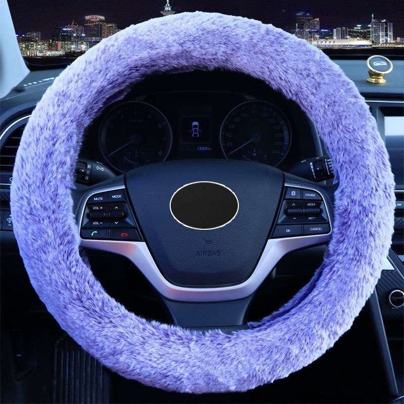 Husă pluș pentru volan, universală, set de trei piese cu husă pentru schimbător și frână de mână, pentru iarnă, Shengmu