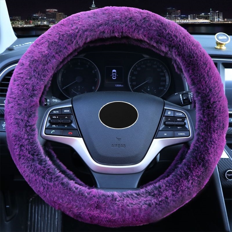 Husă pluș pentru volan, universală, set de trei piese cu husă pentru schimbător și frână de mână, pentru iarnă, Shengmu
