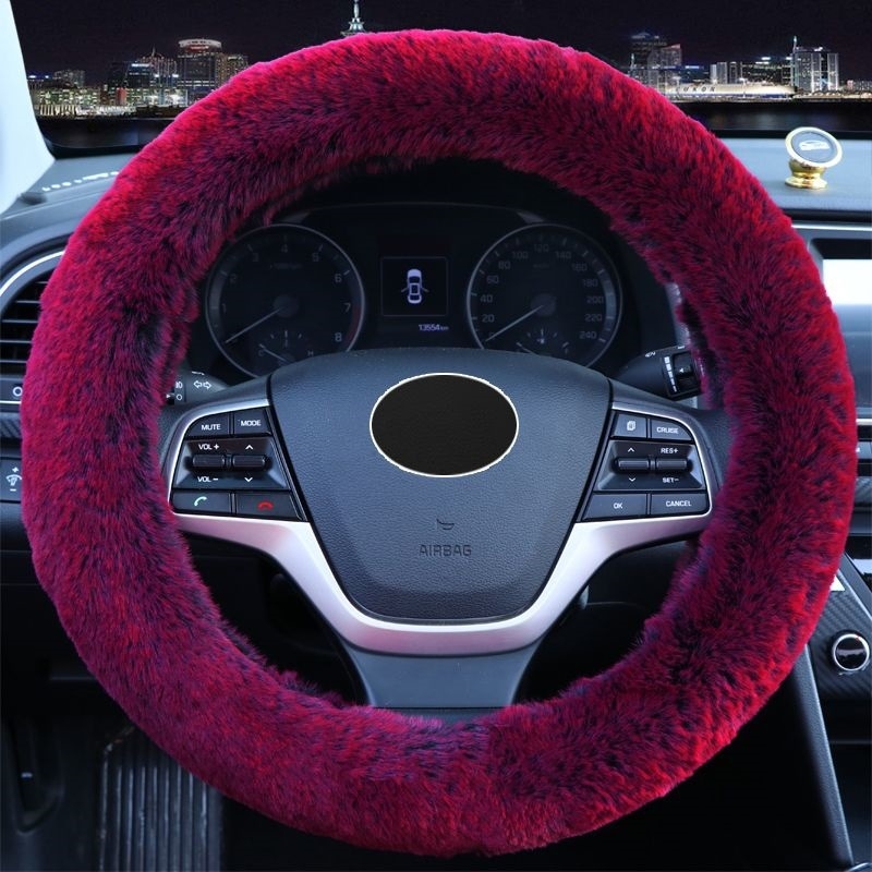 Husă pluș pentru volan, universală, set de trei piese cu husă pentru schimbător și frână de mână, pentru iarnă, Shengmu