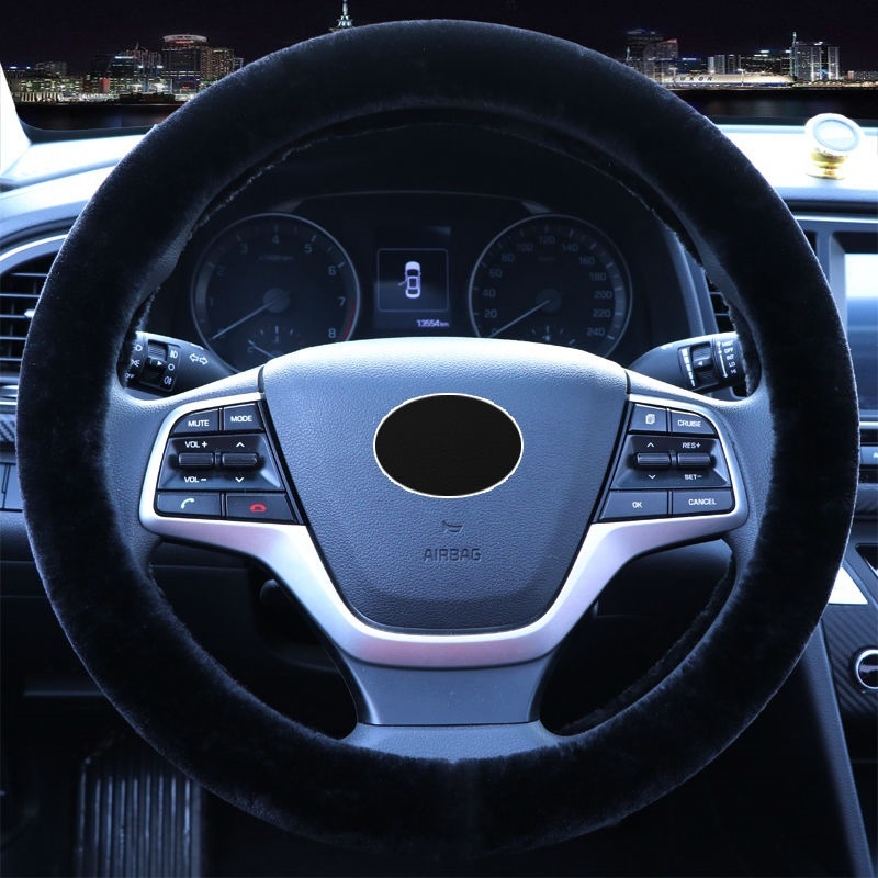 Husă pluș pentru volan, universală, set de trei piese cu husă pentru schimbător și frână de mână, pentru iarnă, Shengmu