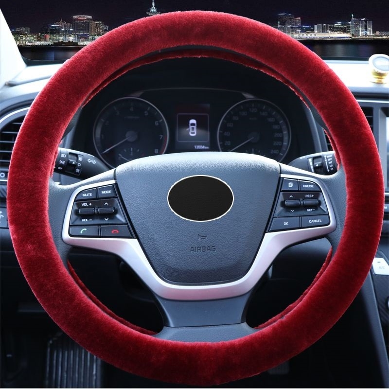 Husă pluș pentru volan, universală, set de trei piese cu husă pentru schimbător și frână de mână, pentru iarnă, Shengmu