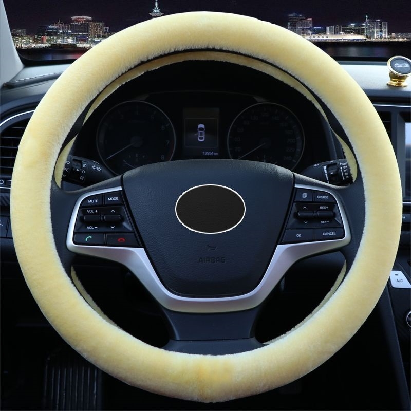 Husă pluș pentru volan, universală, set de trei piese cu husă pentru schimbător și frână de mână, pentru iarnă, Shengmu
