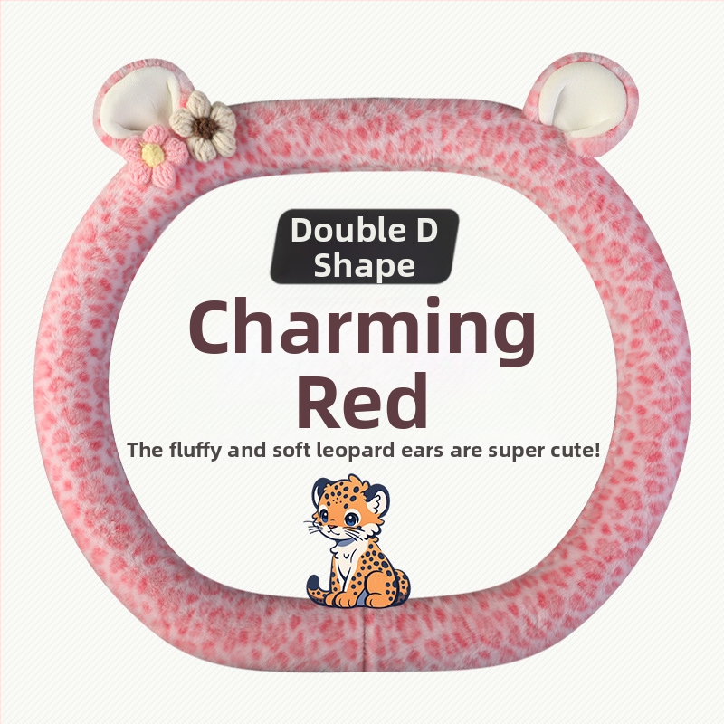 Acoperire volan din pluș - stil original, utilizare iarnă, potrivire universală, material: pluș sintetic