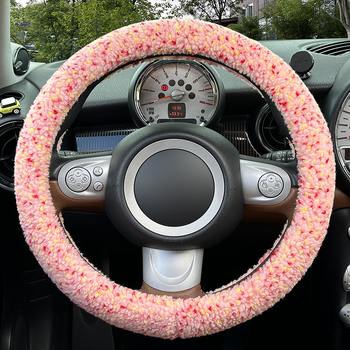 Capac volan auto din pluș artificial, iarnă, stil minimalist, montare universală