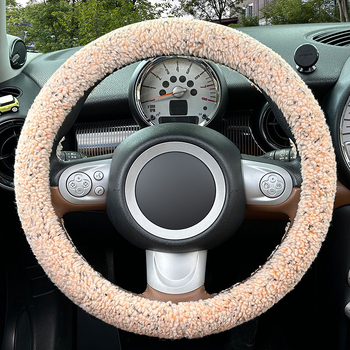 Capac volan auto din pluș artificial, iarnă, stil minimalist, montare universală