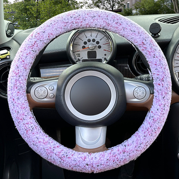 Capac volan auto din pluș artificial, iarnă, stil minimalist, montare universală