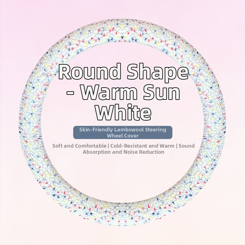 Capac volan auto din pluș artificial, iarnă, stil minimalist, montare universală