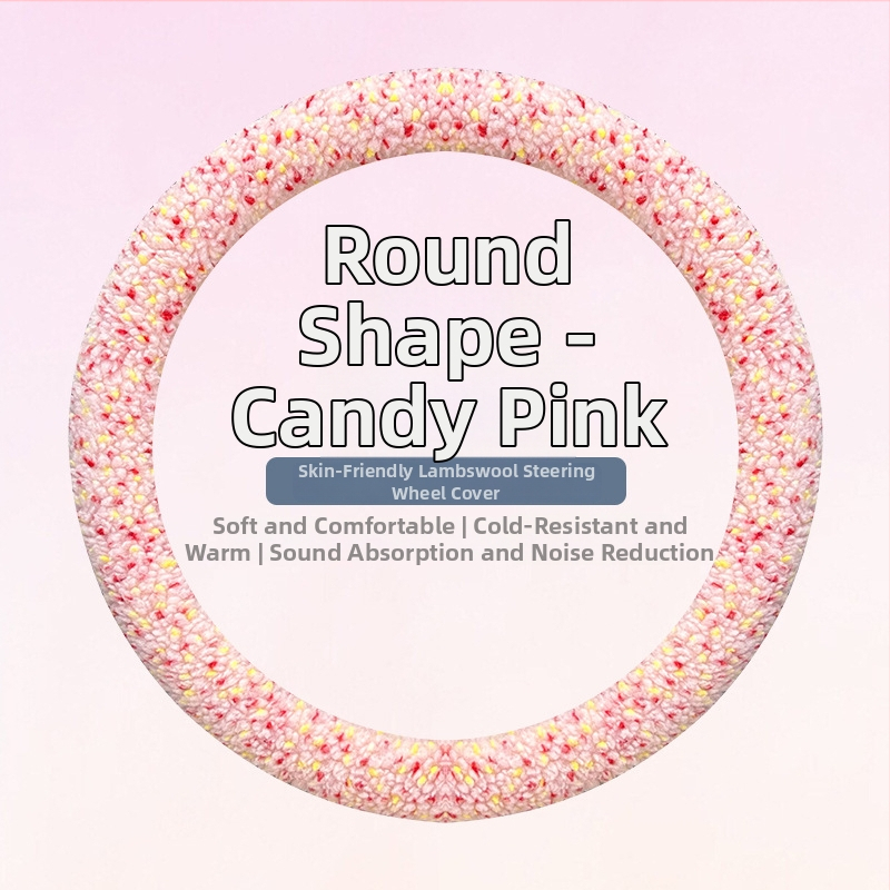 Capac volan auto din pluș artificial, iarnă, stil minimalist, montare universală