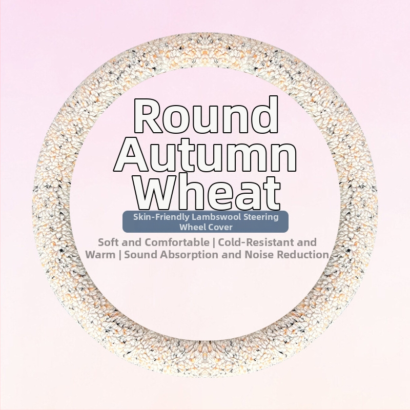 Capac volan auto din pluș artificial, iarnă, stil minimalist, montare universală