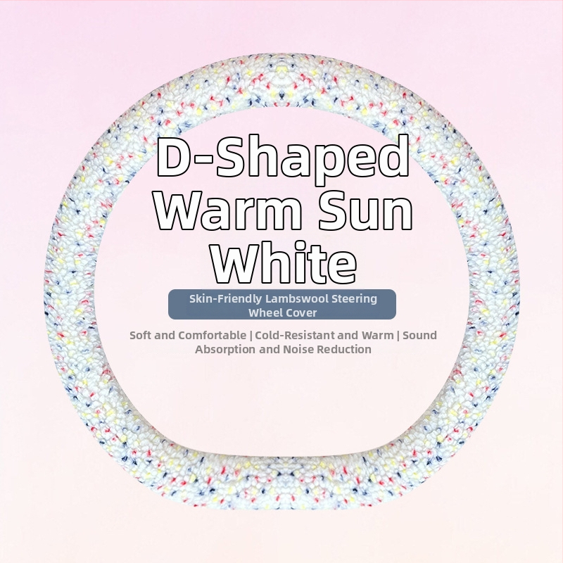 Capac volan auto din pluș artificial, iarnă, stil minimalist, montare universală