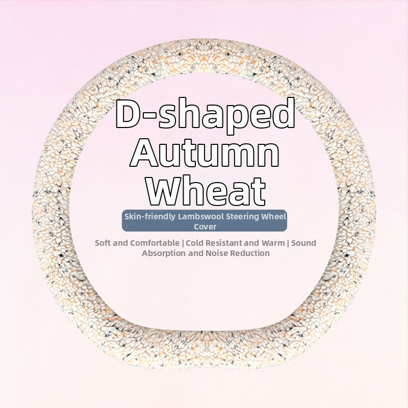 Capac volan auto din pluș artificial, iarnă, stil minimalist, montare universală