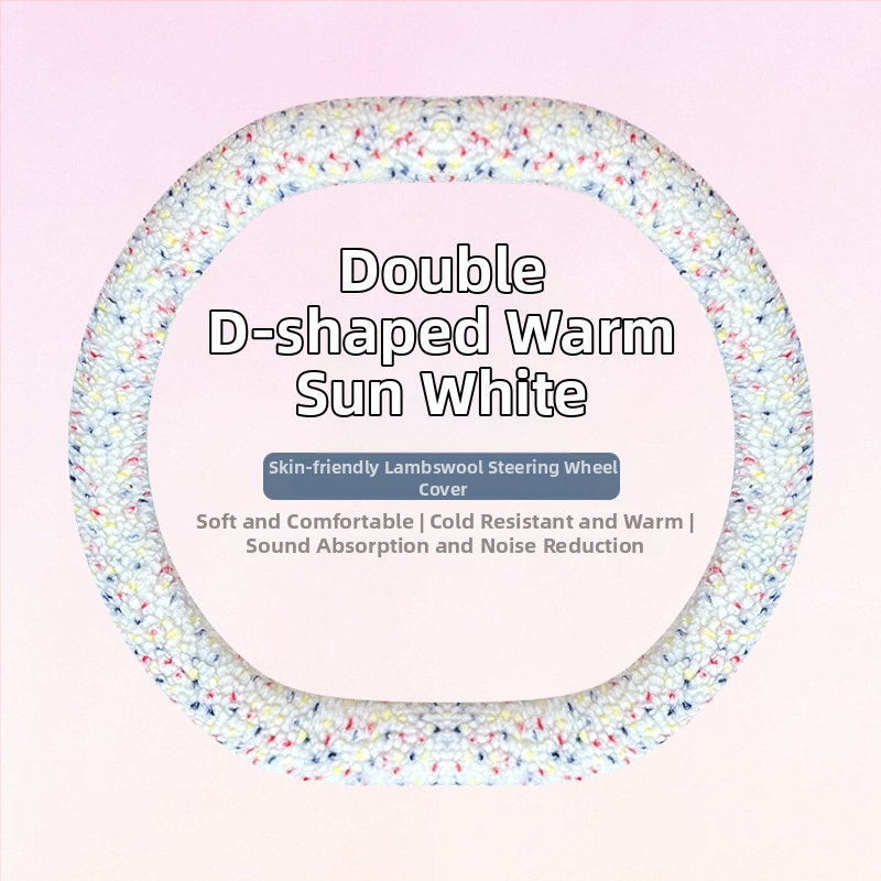 Capac volan auto din pluș artificial, iarnă, stil minimalist, montare universală