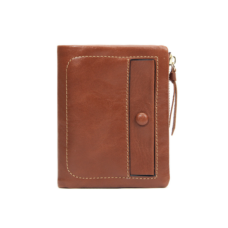 Igazi bőrből készült rövid pénztárca, első réteg marhabőrből, függőleges kártyatartó és érmés zseb