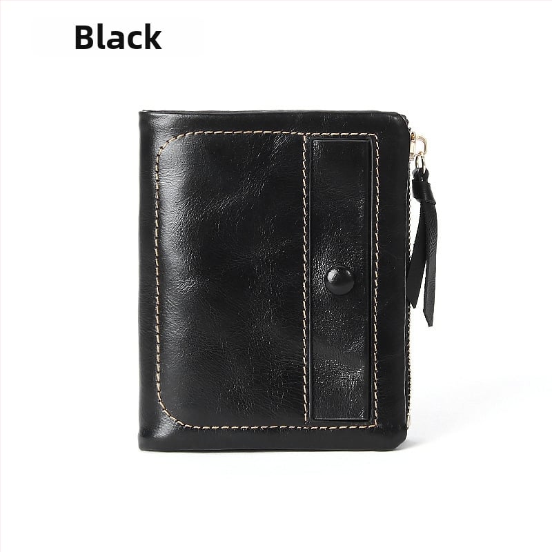 Igazi bőrből készült rövid pénztárca, első réteg marhabőrből, függőleges kártyatartó és érmés zseb