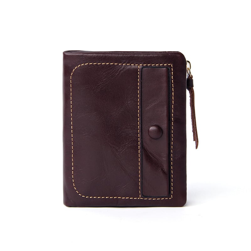 Igazi bőrből készült rövid pénztárca, első réteg marhabőrből, függőleges kártyatartó és érmés zseb