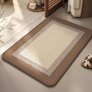 Japonijos stiliaus lino vonios kilimėlis, geometrinis raštas, kvadrato formos, skalbiamas, pritaikomas