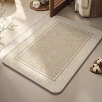 Japonijos stiliaus lino vonios kilimėlis, geometrinis raštas, kvadrato formos, skalbiamas, pritaikomas