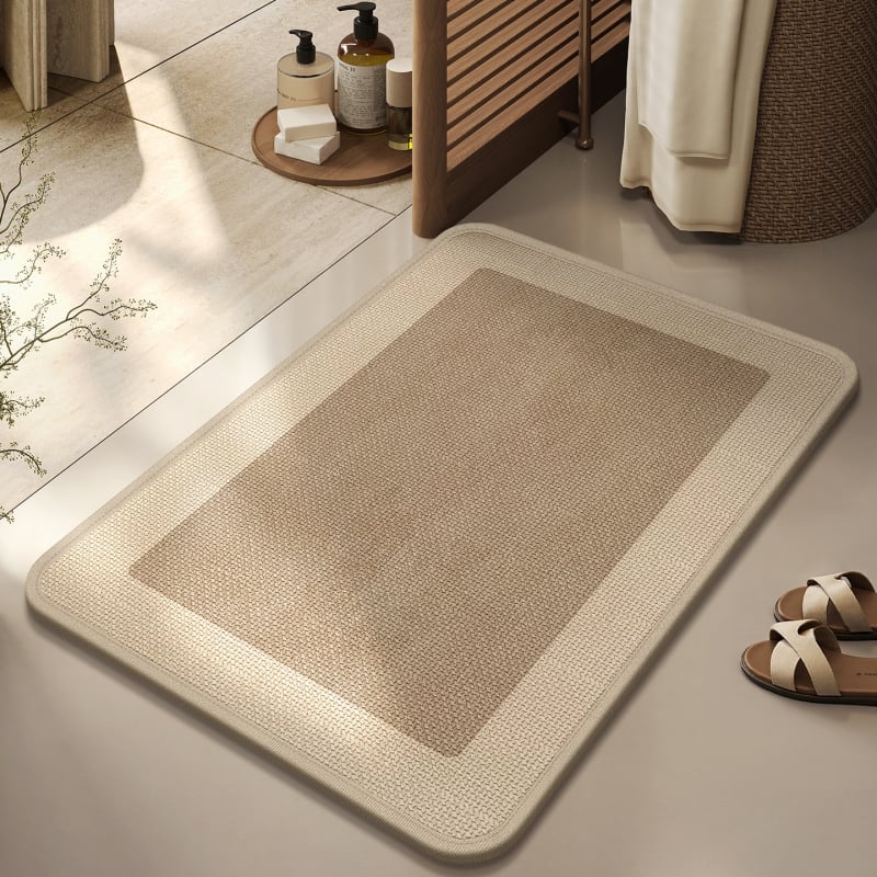 Japonijos stiliaus lino vonios kilimėlis, geometrinis raštas, kvadrato formos, skalbiamas, pritaikomas