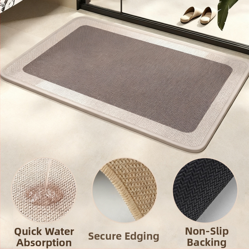 Japonijos stiliaus lino vonios kilimėlis, geometrinis raštas, kvadrato formos, skalbiamas, pritaikomas