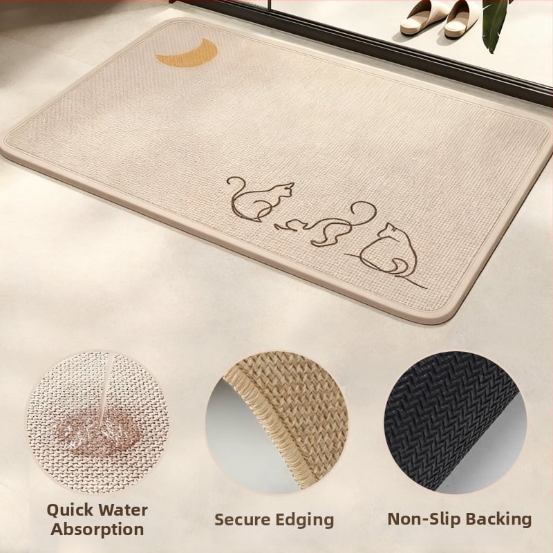 Japonijos stiliaus lino vonios kilimėlis, geometrinis raštas, kvadrato formos, skalbiamas, pritaikomas