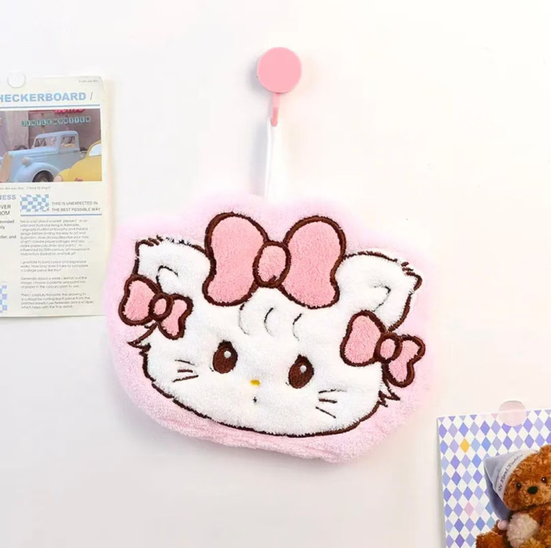 Χειροπετσέτα από Coral Fleece με σχέδιο γάτας, εξαιρετικά απορροφητική, γρήγορο στέγνωμα, 30–50 g, νήμα 120D, κέντημα και ραφή