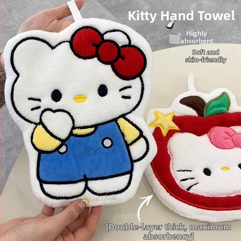 Χειροπετσέτα από Coral Fleece με σχέδιο γάτας, εξαιρετικά απορροφητική, γρήγορο στέγνωμα, 30–50 g, νήμα 120D, κέντημα και ραφή