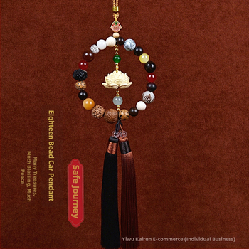 18 gyöngyös Bodhi autómedál – vintage fa belső dekoráció