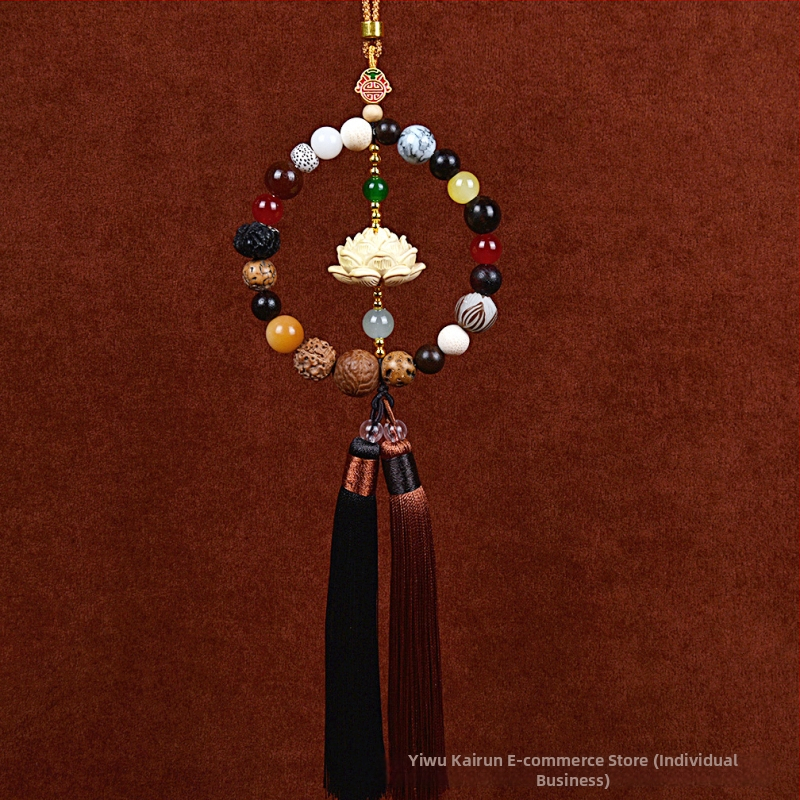 18 gyöngyös Bodhi autómedál – vintage fa belső dekoráció