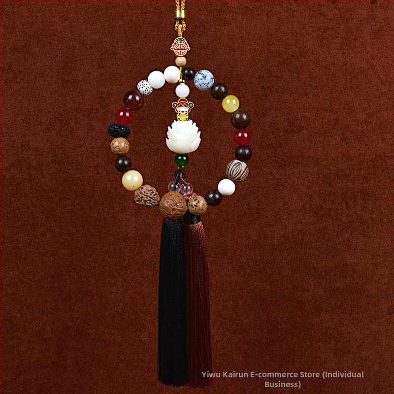 18 gyöngyös Bodhi autómedál – vintage fa belső dekoráció