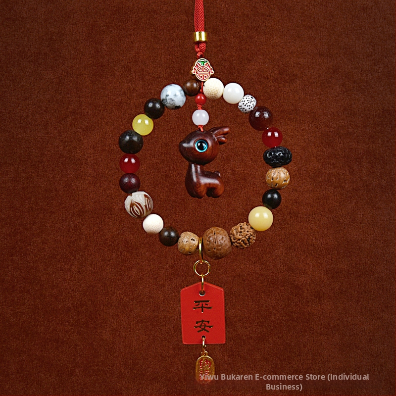 18 gyöngyös Bodhi autómedál – vintage fa belső dekoráció