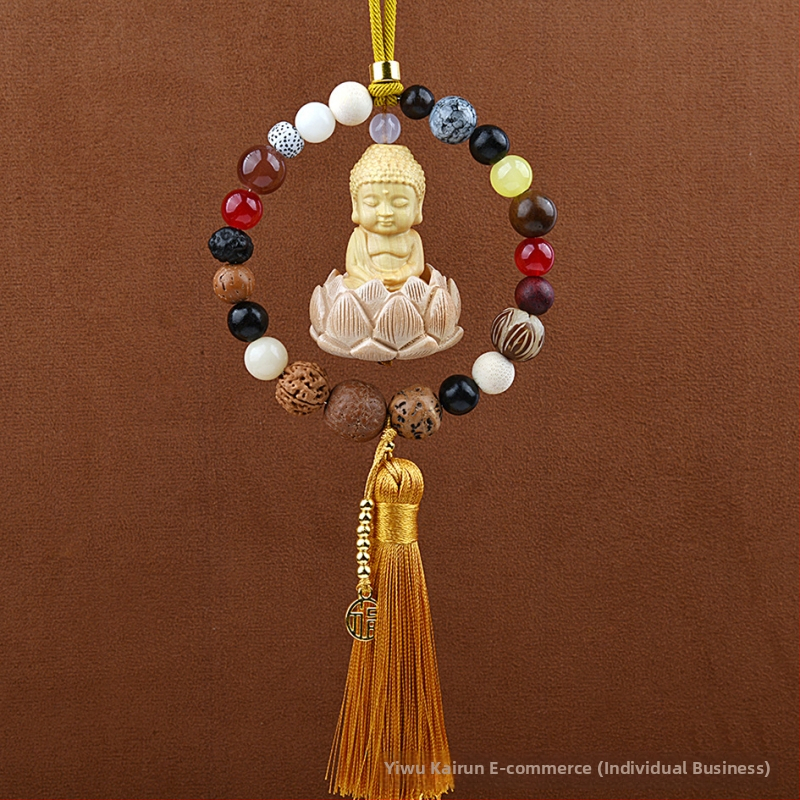 18 gyöngyös Bodhi autómedál – vintage fa belső dekoráció