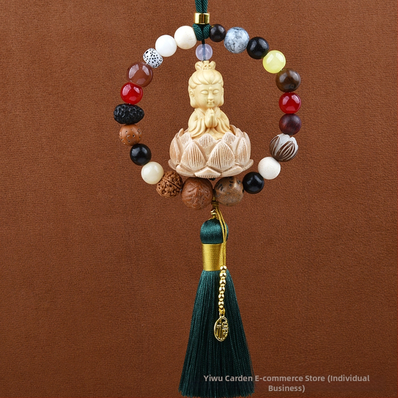 18 gyöngyös Bodhi autómedál – vintage fa belső dekoráció