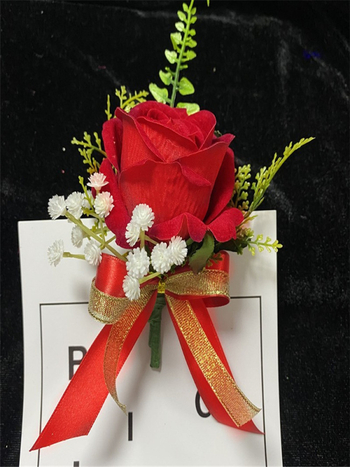 Koszorú és gomblyuk-dísz, kínai stílusú, ajándék osztálytársnak, Karácsony és költözés