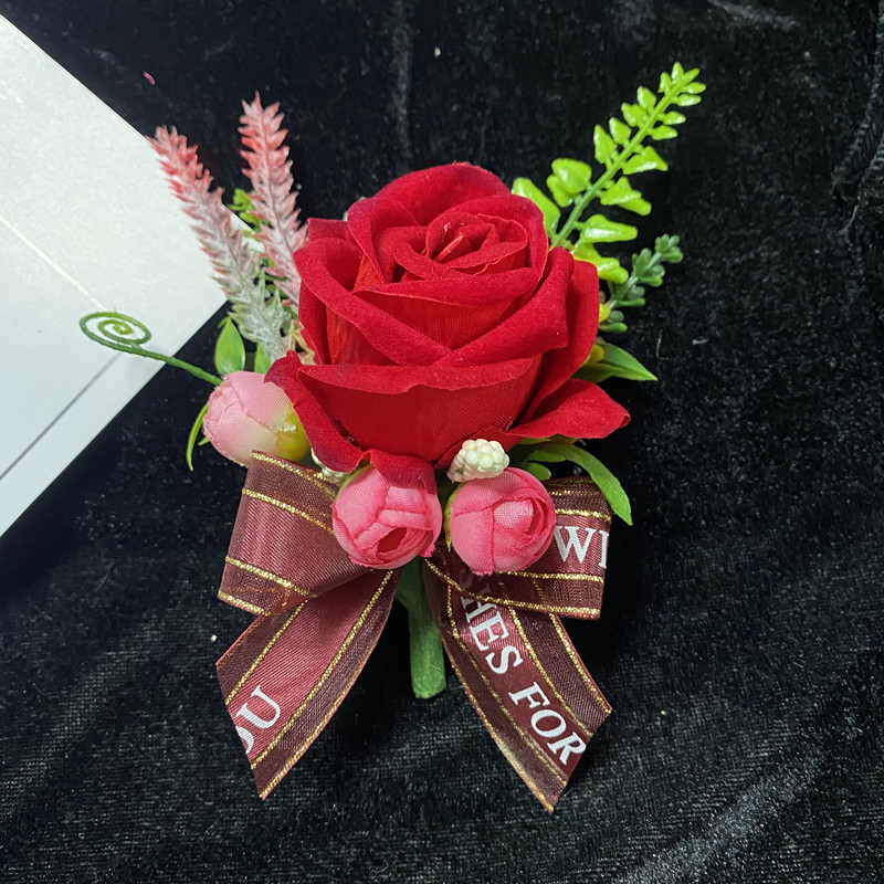 Koszorú és gomblyuk-dísz, kínai stílusú, ajándék osztálytársnak, Karácsony és költözés