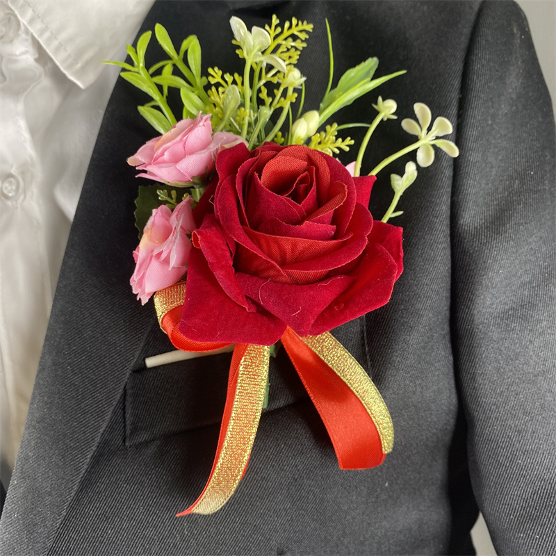 Koszorú és gomblyuk-dísz, kínai stílusú, ajándék osztálytársnak, Karácsony és költözés