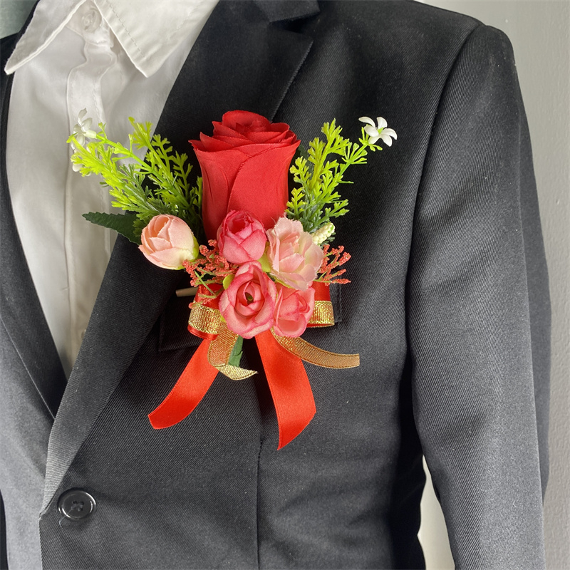 Koszorú és gomblyuk-dísz, kínai stílusú, ajándék osztálytársnak, Karácsony és költözés