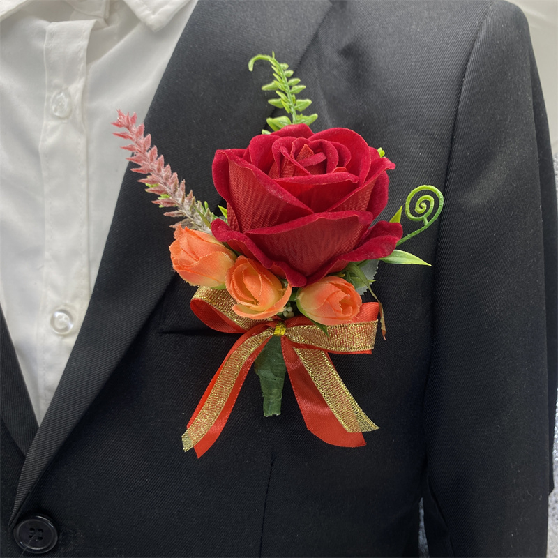 Koszorú és gomblyuk-dísz, kínai stílusú, ajándék osztálytársnak, Karácsony és költözés