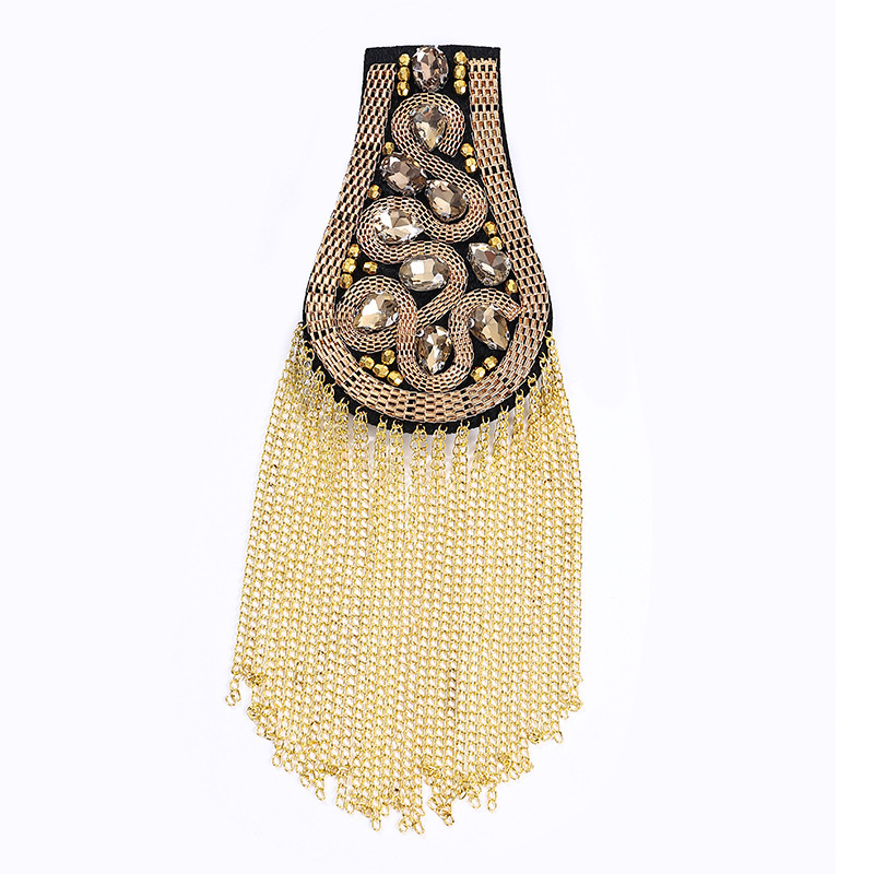 Unisex sakausējuma epaulete ar pūdelīti un kristālu ievietojumu, elektroplatēta, ģeometrisks stils