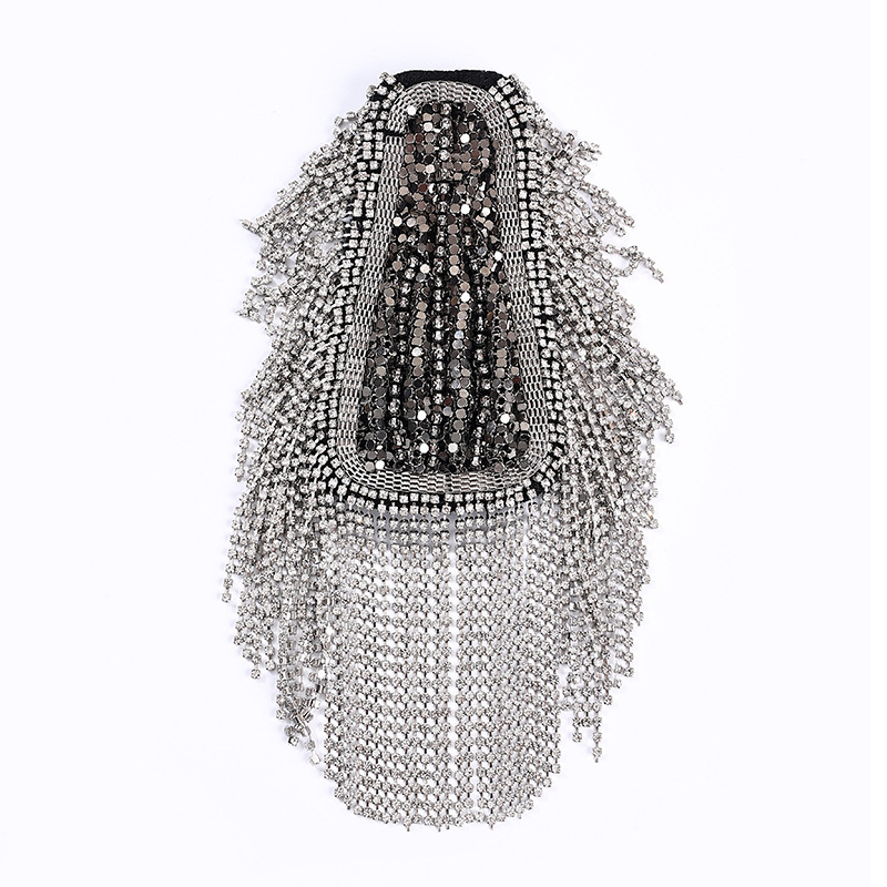 Unisex sakausējuma epaulete ar pūdelīti un kristālu ievietojumu, elektroplatēta, ģeometrisks stils