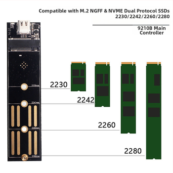 M.2 NVMe väline korpus USB 3.1 Type-C ja PCIe NGFF adapter, NVMe/NGFF-ühilduv, kuni 8TB, andmeedastus kiirus kuni 20Gbps