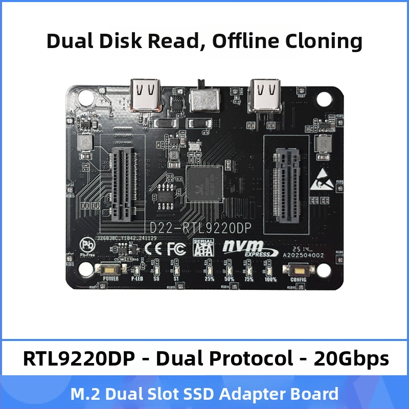 M.2 NVMe väline korpus USB 3.1 Type-C ja PCIe NGFF adapter, NVMe/NGFF-ühilduv, kuni 8TB, andmeedastus kiirus kuni 20Gbps