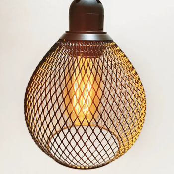 Мрежест кух абажур за лампа — метален корпус, повърхност: пластмасов спрей с електроплакиране, персонализация по поръчка, модел: без цокъл и без източник на светлина
