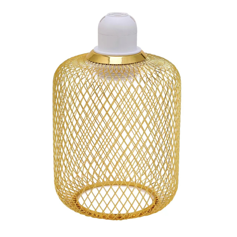 Мрежест кух абажур за лампа — метален корпус, повърхност: пластмасов спрей с електроплакиране, персонализация по поръчка, модел: без цокъл и без източник на светлина