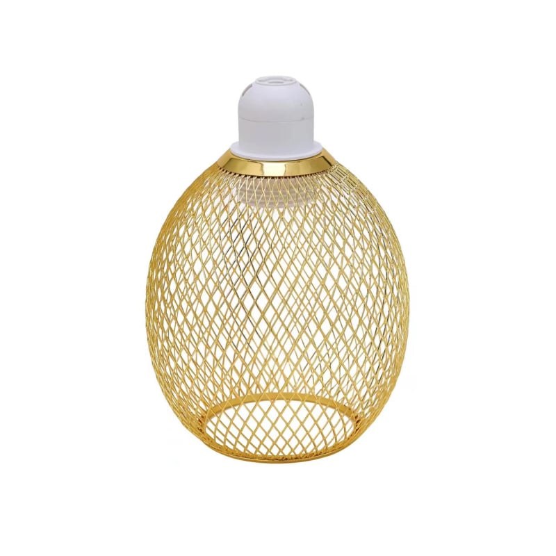 Мрежест кух абажур за лампа — метален корпус, повърхност: пластмасов спрей с електроплакиране, персонализация по поръчка, модел: без цокъл и без източник на светлина