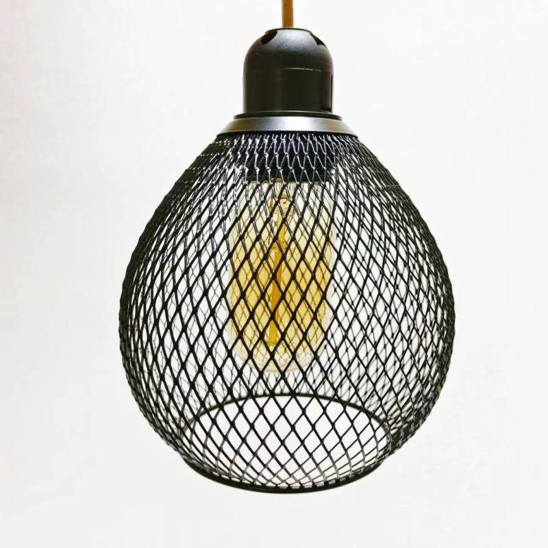 Мрежест кух абажур за лампа — метален корпус, повърхност: пластмасов спрей с електроплакиране, персонализация по поръчка, модел: без цокъл и без източник на светлина