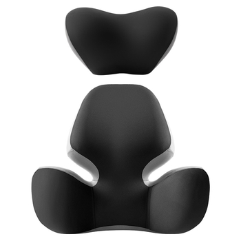 Μαξιλάρι προσκέφαλου αυτοκινήτου και οσφυϊκό μαξιλάρι οδήγησης, στήριξη αυχένα, γέμισμα μνήμης από βαμβάκι, εξωτερικό ύφασμα νάιλον-σπάντεξ, κατάλληλο για τέσσερις εποχές, προσαρμόσιμο