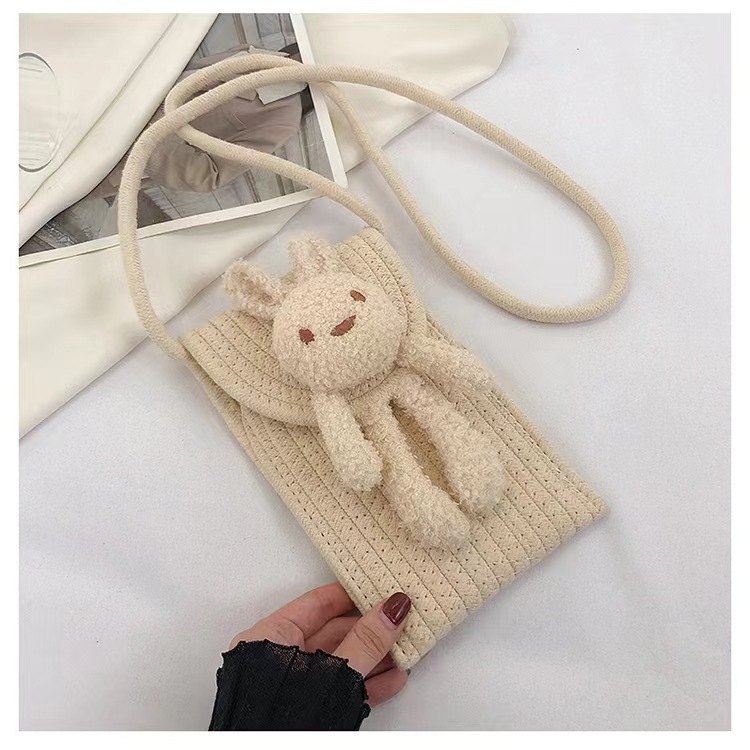 Geantă crossbody din bumbac, design floral, țesătură împletită, formă vertical pătrată, închidere cu capac, curea de umăr simplă